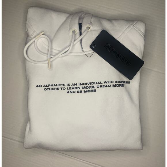 ALPHALETE Legacy Performance Cropped Hoodie. White. Small - Picture 7 of 15